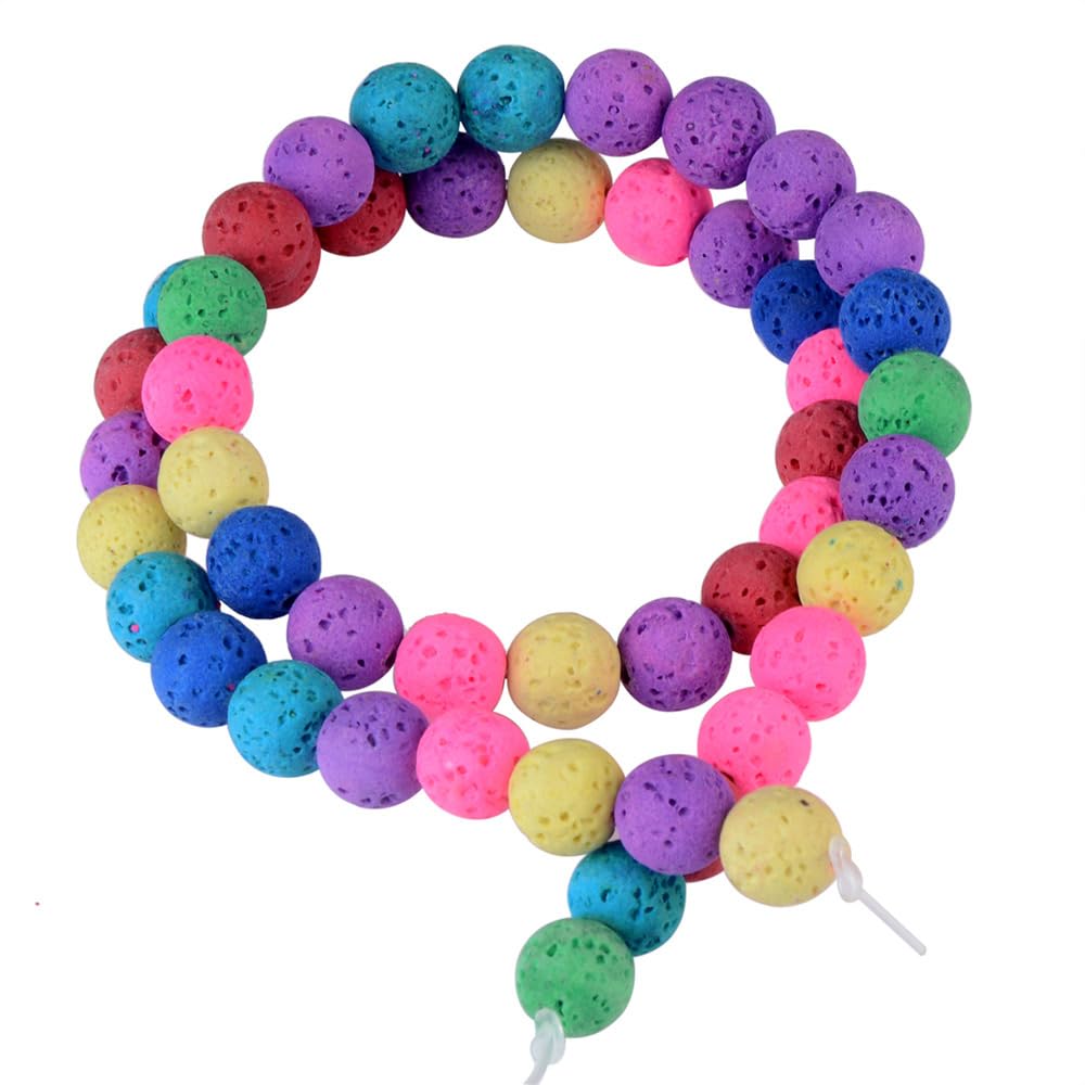 Genuine purple volcanic rock gemstones, energy healing beads, perfect for necklaces, bracelets, and earrings—enjoy the fun of DIY (8 mm, 46 beads)