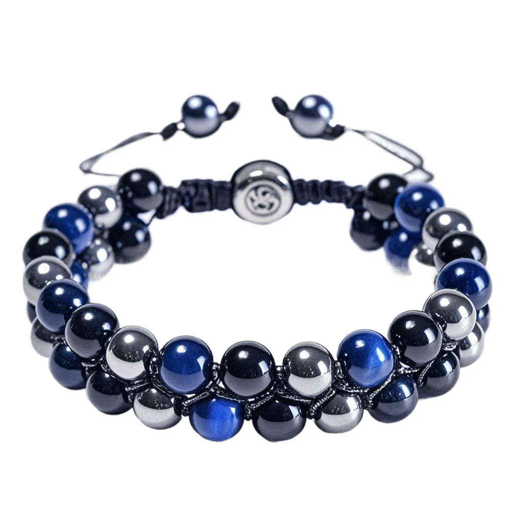 Triple Protection Energy Bracelet, Healing Crystals for Negative Energy Protection, Unisex Amulet with Obsidian, Tiger Eye, and Onyx Stones, Spiritual Jewelry for Men and Women, Healing, Manifestation, and Wellness