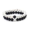 2-Piece Set: Matte Lava Stone Bead Stretch Bracelets (Couple's Set) – Stress Relief & Aromatherapy Jewelry