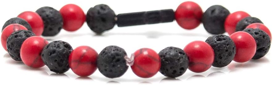 Cross Bead Bracelet: 8mm Volcanic Rock, Turquoise, Tiger's Eye, and Black Jade Bracelet—A Source of Energy and Protection