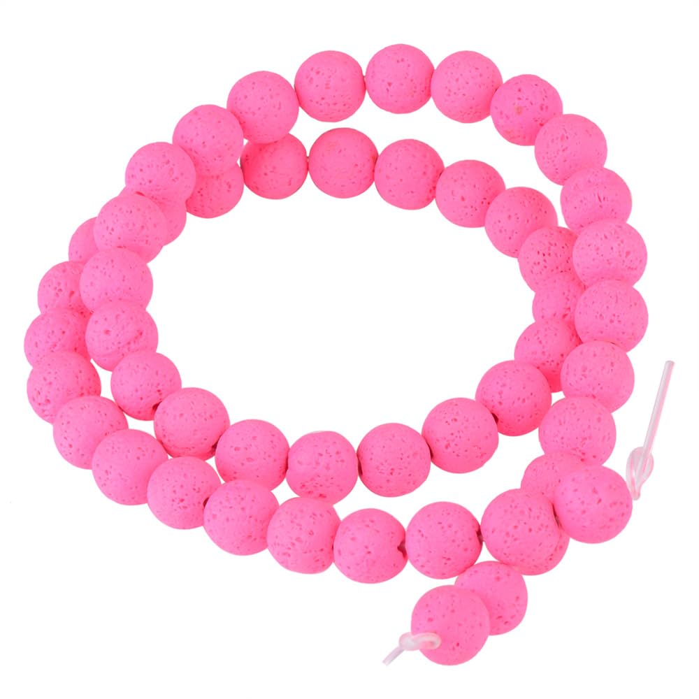 Genuine purple volcanic rock gemstones, energy healing beads, perfect for necklaces, bracelets, and earrings—enjoy the fun of DIY (8 mm, 46 beads)