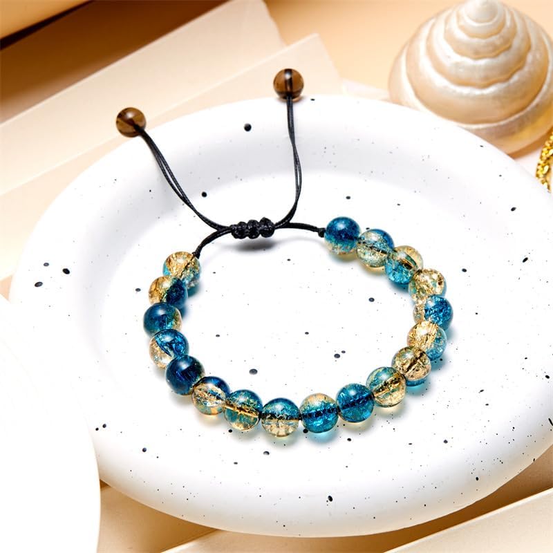 Beaded Stretch Bracelets for Women Men Healing Crystal Stone Bracelet Bead Adjustable Unisex Gemstones Bracelets