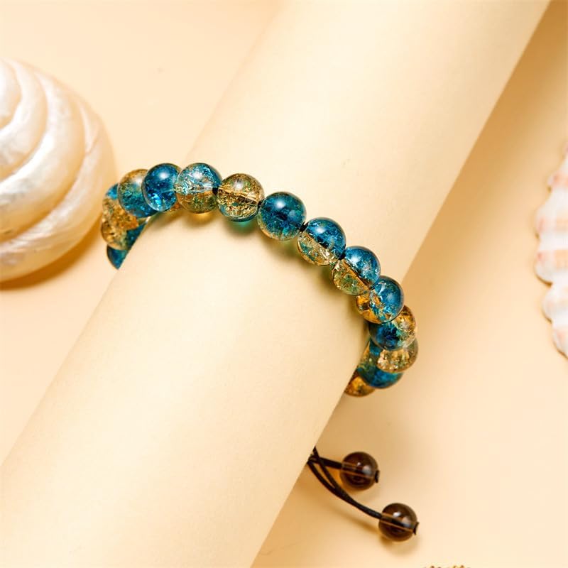 Beaded Stretch Bracelets for Women Men Healing Crystal Stone Bracelet Bead Adjustable Unisex Gemstones Bracelets