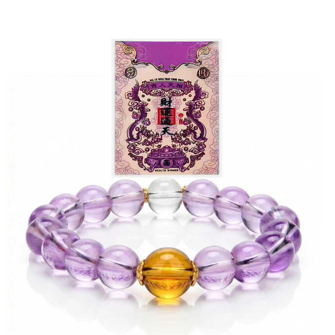 LINGYUAN Feng Shui Wealth and Luck Bracelet with Gold Foil Five Gods Amulet-Red Agate Cinnabar Gemstone Bracelet for Prosperity, Protection & Success, Lucky Charm Gift for Men & Women