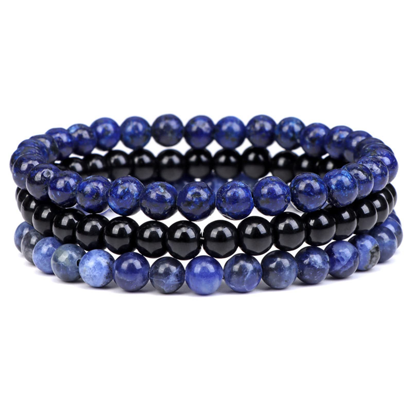2-Piece Set: Matte Lava Stone Bead Stretch Bracelets (Couple's Set) – Stress Relief & Aromatherapy Jewelry