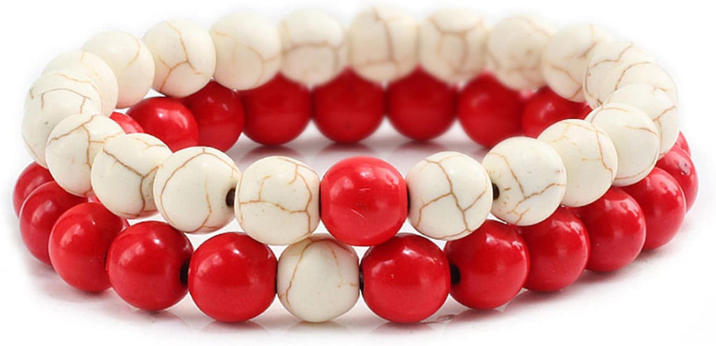2-Piece Set: Matte Lava Stone Bead Stretch Bracelets (Couple's Set) – Stress Relief & Aromatherapy Jewelry