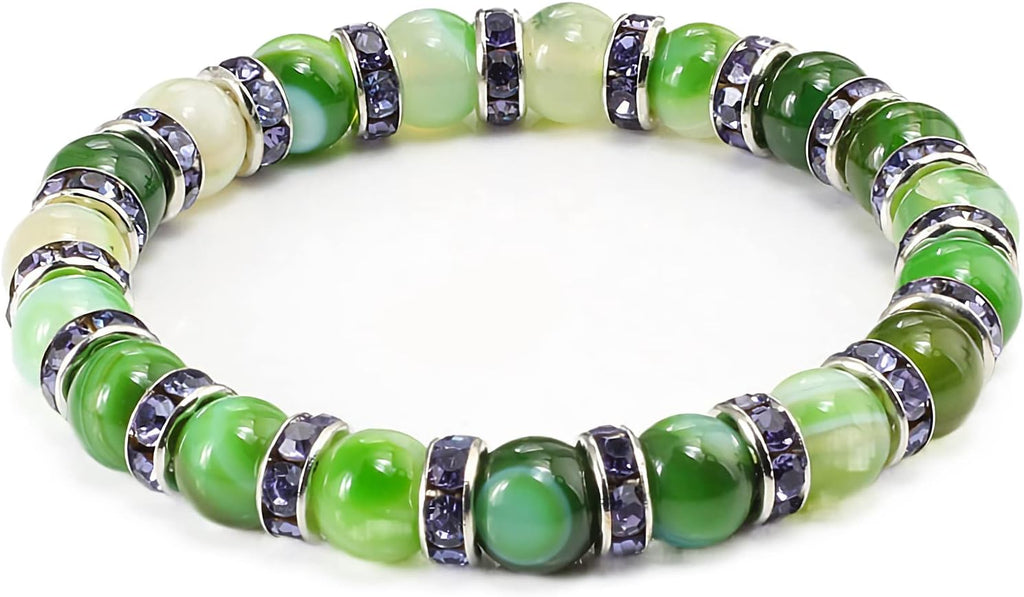Green Agate Bracelet money attraction Chakra Bracelet, bead bracelet, brings money wealth rich bracelet, prosperity and good luck, Stone, Agate