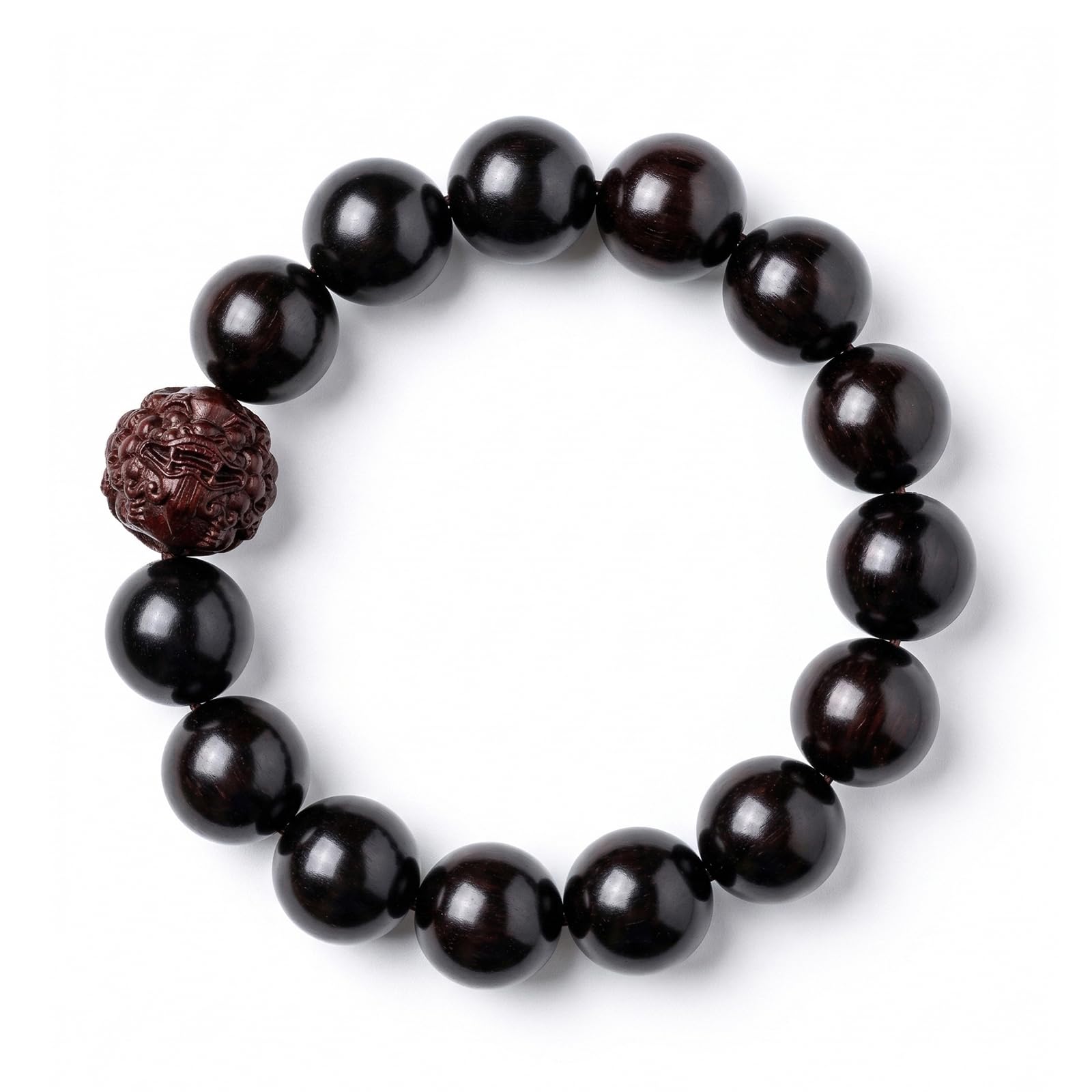 Meditation Bead Bracelets, Handcrafted Sandalwood Prayer Beads, Buddhist Blessing Rosewood Bracelets