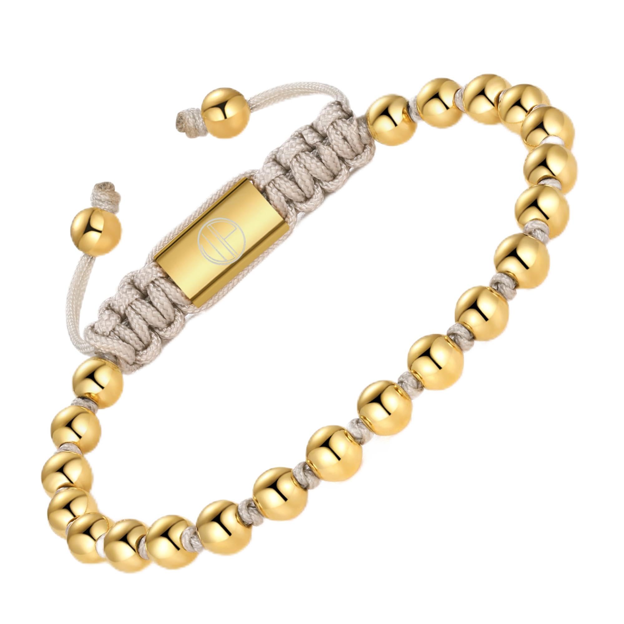 Gold-Plated Bracelets for Men 18K Gold Plated Franco Link Chain Stainless Steel Bracelet Adjustable Bracelet Mens Jewelry Birthday Gift