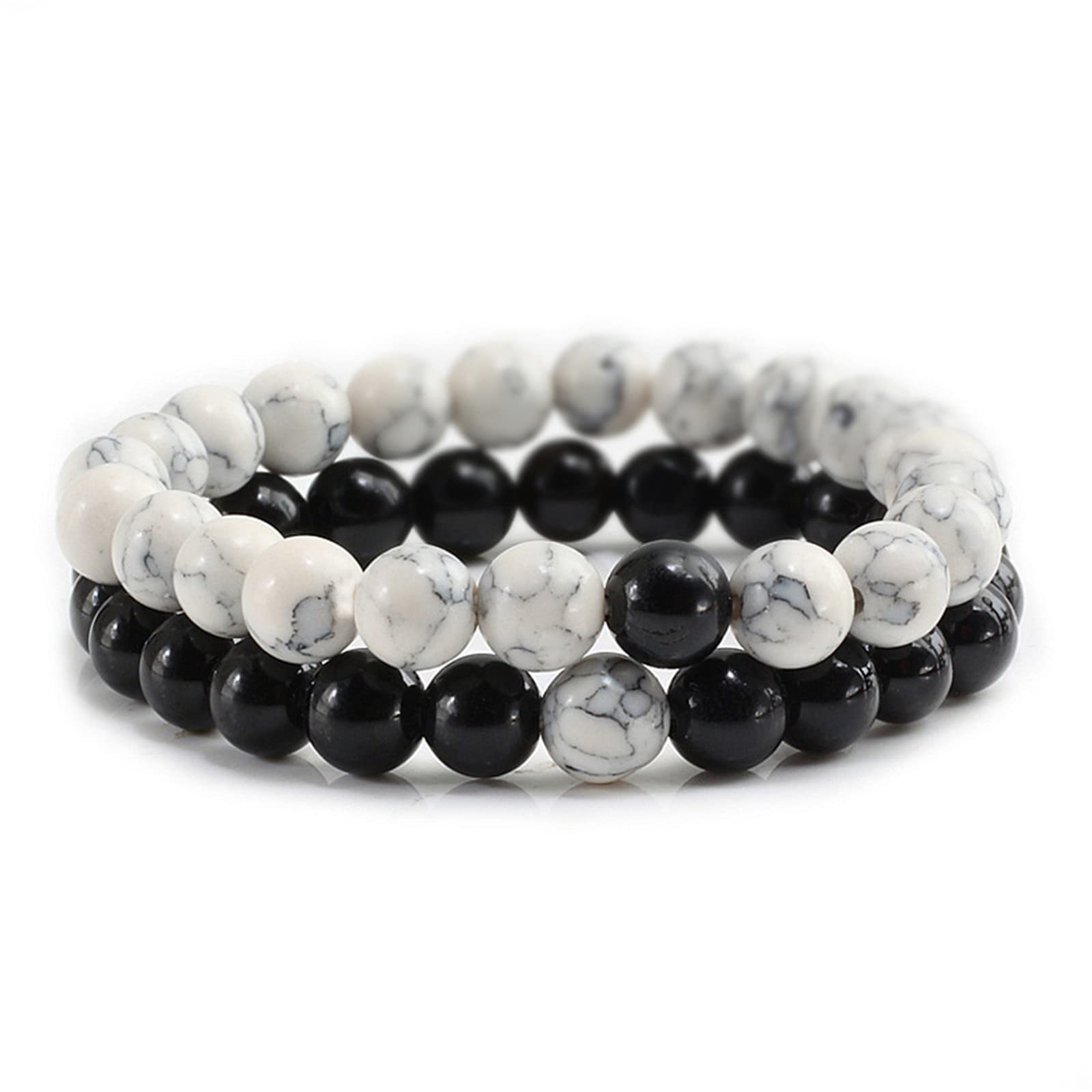 2-Piece Set: Matte Lava Stone Bead Stretch Bracelets (Couple's Set) – Stress Relief & Aromatherapy Jewelry