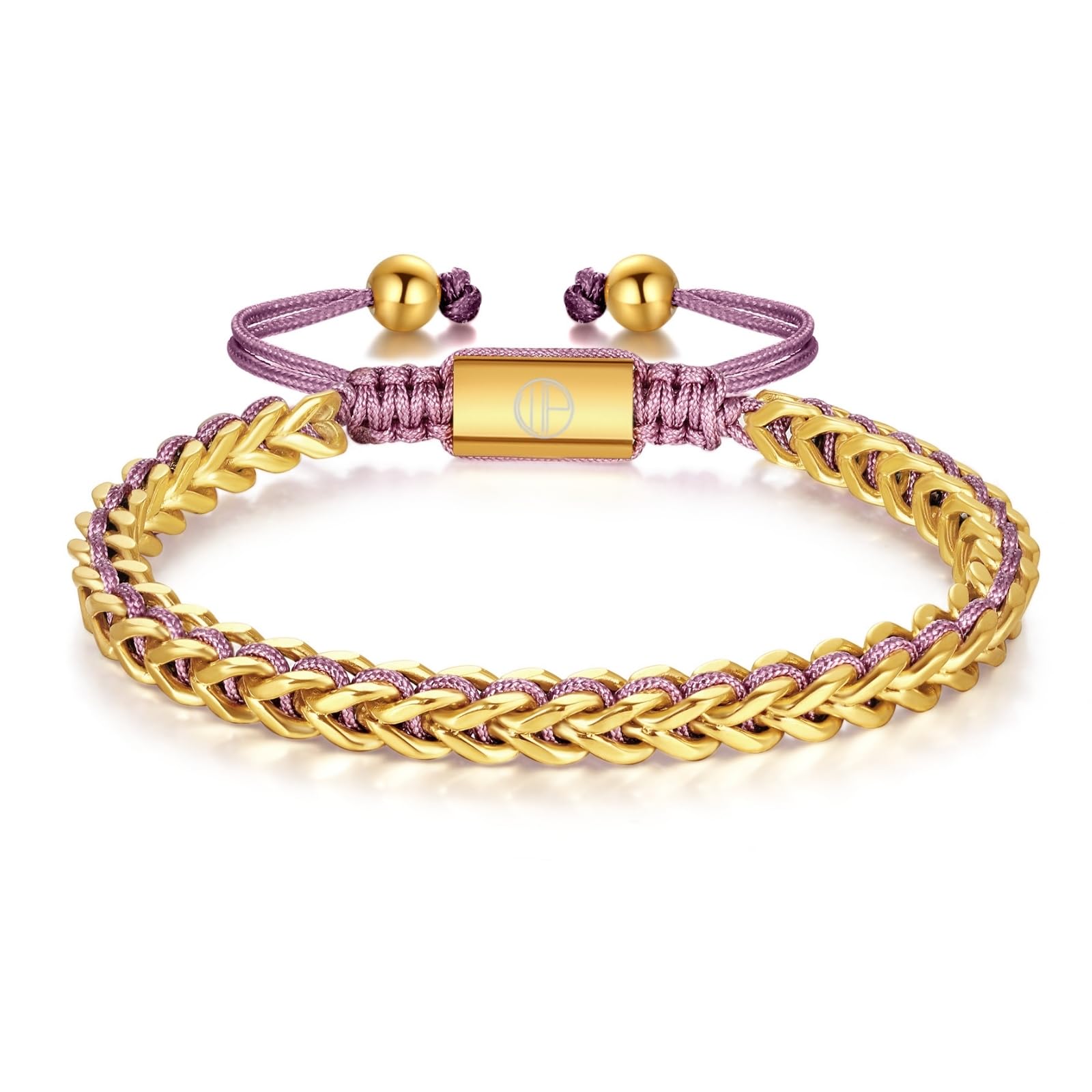 Gold-Plated Bracelets for Men 18K Gold Plated Franco Link Chain Stainless Steel Bracelet Adjustable Bracelet Mens Jewelry Birthday Gift