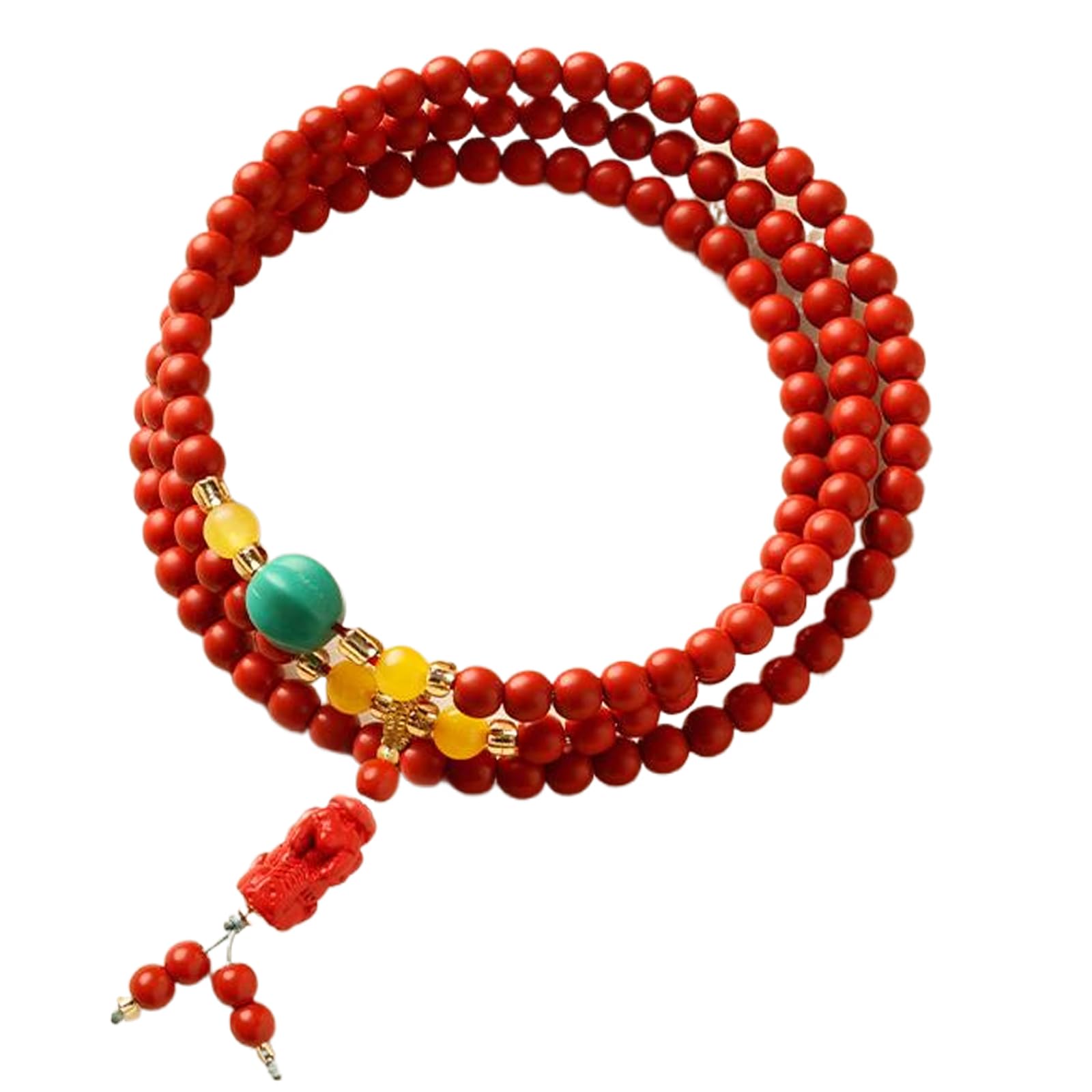 Cinnabar Red Beads, Wealth-Attracting Bracelet, Attracts Wealth and Good Fortune, Accumulates Wealth, Feng Shui Jewelry