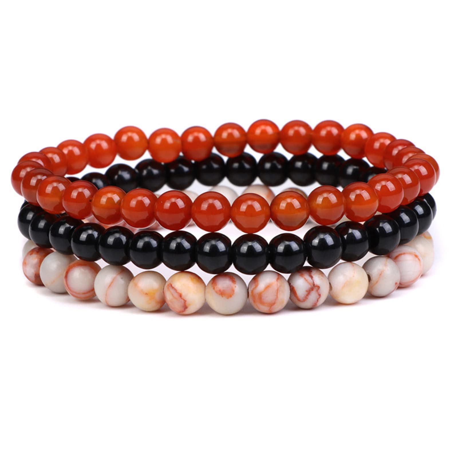 2-Piece Set: Matte Lava Stone Bead Stretch Bracelets (Couple's Set) – Stress Relief & Aromatherapy Jewelry