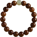 Feng Shui Wood Bracelet, Natural Golden Sandalwood Buddhist Mala for Wealth Luck Prosperity, Positive Energy Meditation Bracele