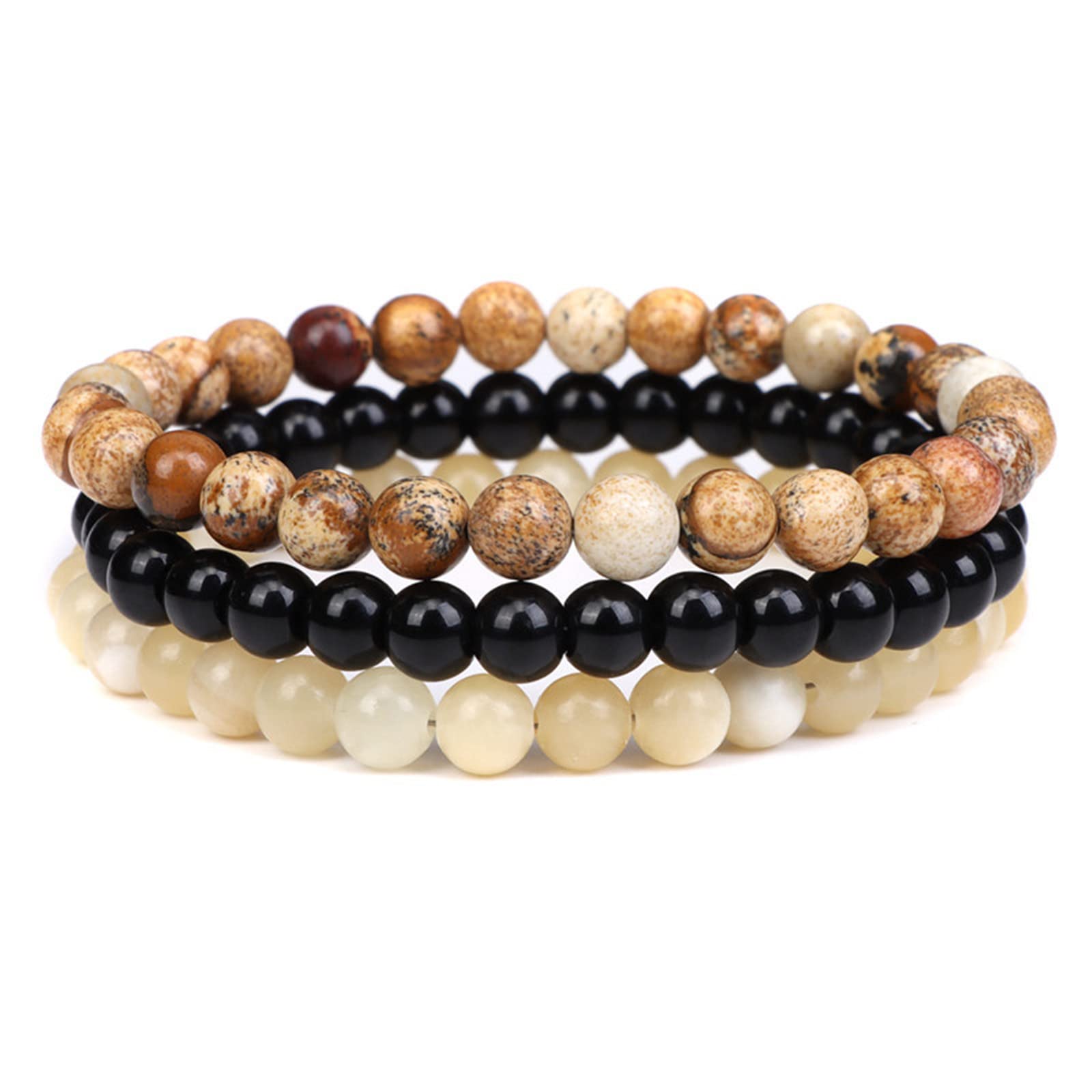2-Piece Set: Matte Lava Stone Bead Stretch Bracelets (Couple's Set) – Stress Relief & Aromatherapy Jewelry