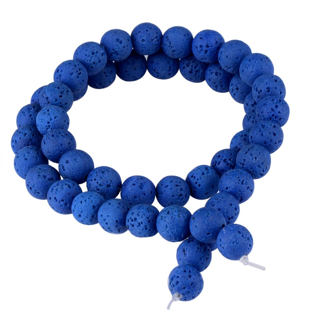 Genuine purple volcanic rock gemstones, energy healing beads, perfect for necklaces, bracelets, and earrings—enjoy the fun of DIY (8 mm, 46 beads)