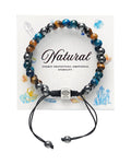 Triple Protection Energy Bracelet, Healing Crystals for Negative Energy Protection, Unisex Amulet with Obsidian, Tiger Eye, and Onyx Stones, Spiritual Jewelry for Men and Women, Healing, Manifestation, and Wellness