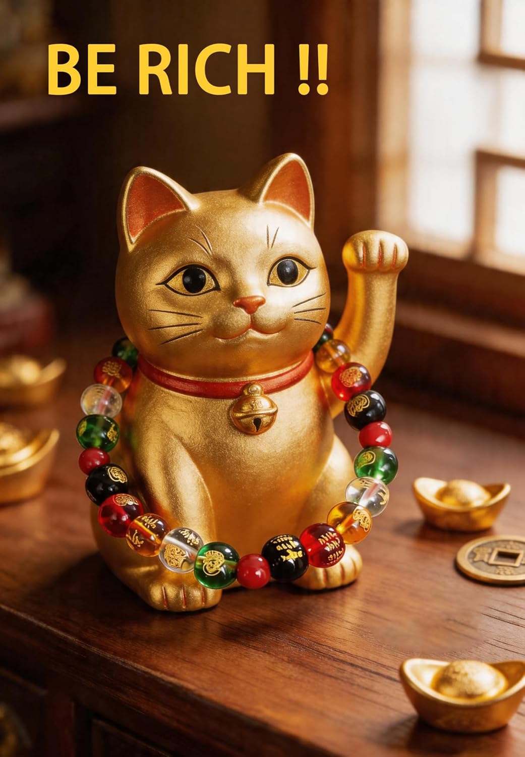 Feng Shui Wealth-Attracting Bracelet: Golden Buddha and Cinnabar—A Spiritual Gift for Prosperity