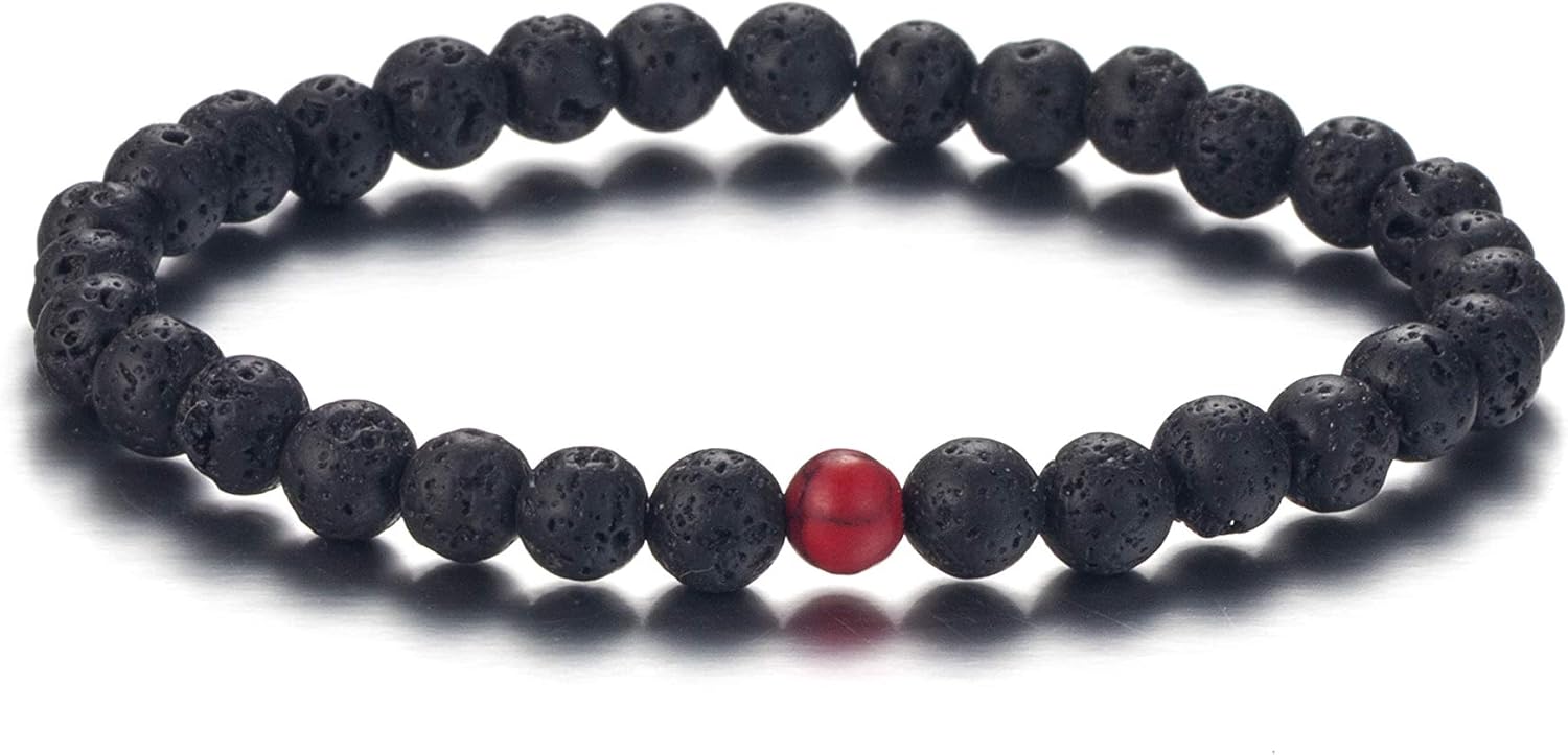 6mm Volcanic Rock Aromatherapy Anti-Anxiety Essential Oil Diffuser Bead Bracelet