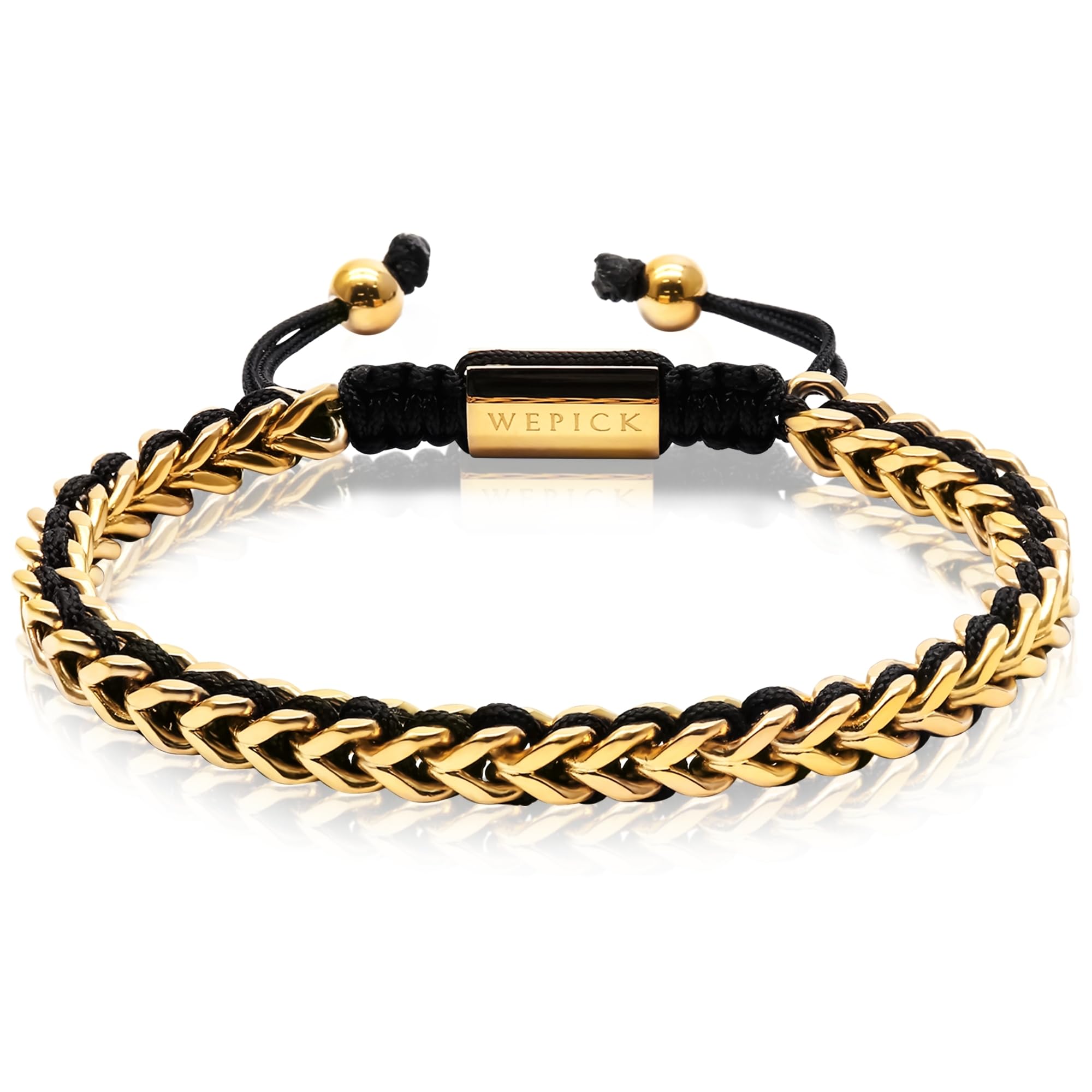 Gold-Plated Bracelets for Men 18K Gold Plated Franco Link Chain Stainless Steel Bracelet Adjustable Bracelet Mens Jewelry Birthday Gift