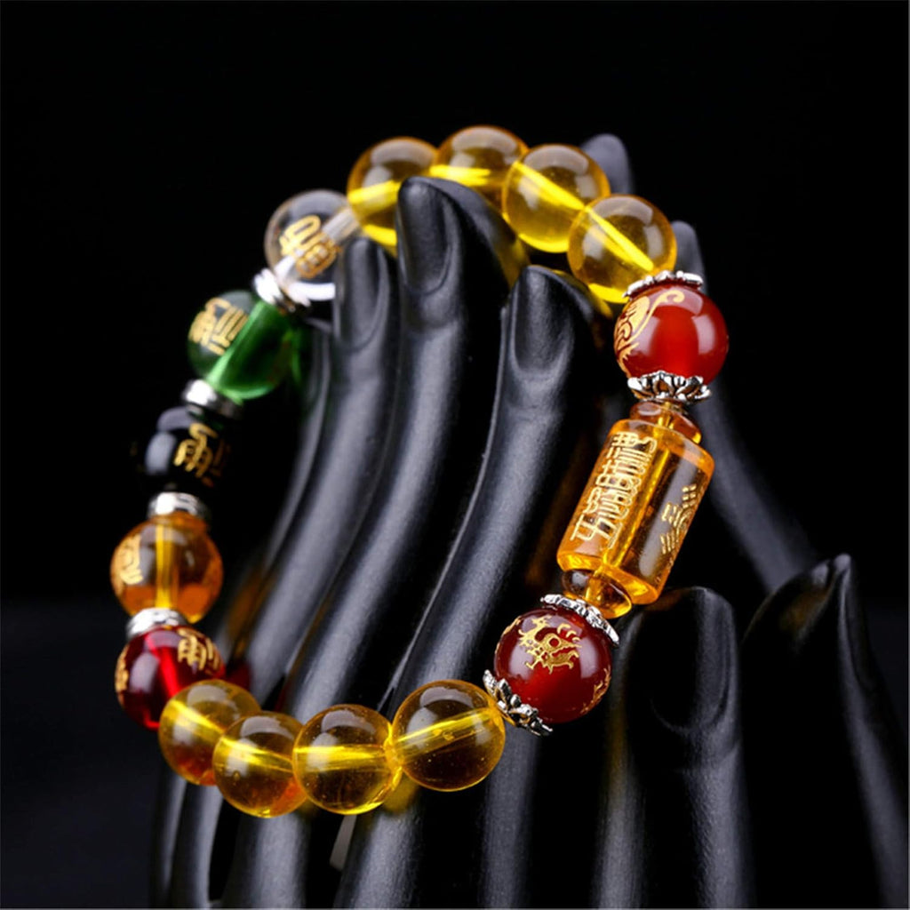 Feng Shui Citrine Five-Element Wealth Porsperity Bracelet,Attract Wealth and Good Luck,Deluxe Gift Bag