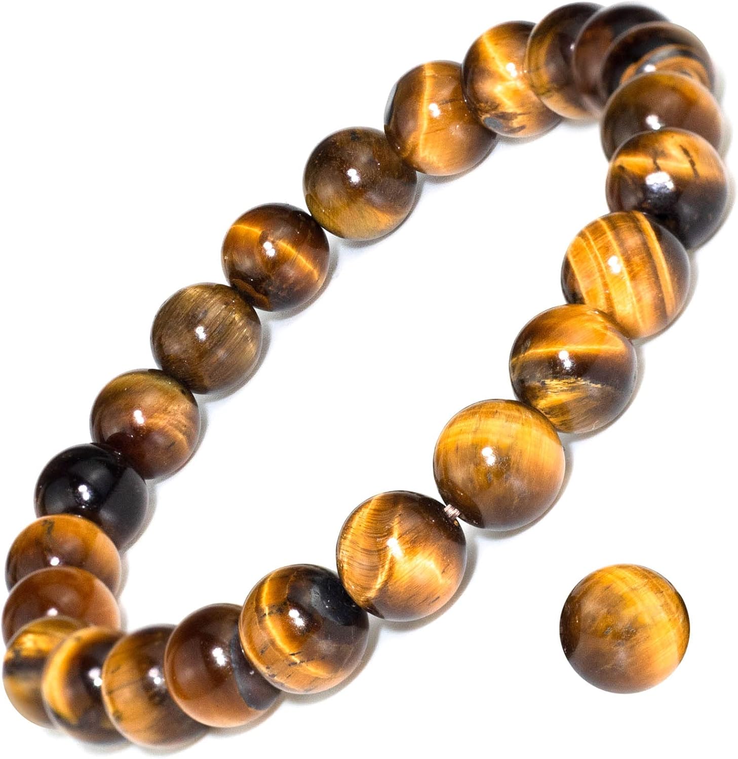 Natural Gemstone Stretch Bracelet, Handmade Unisex Crystal Bracelets for Meditation, Yoga, Spiritual Healing & Positive Energy