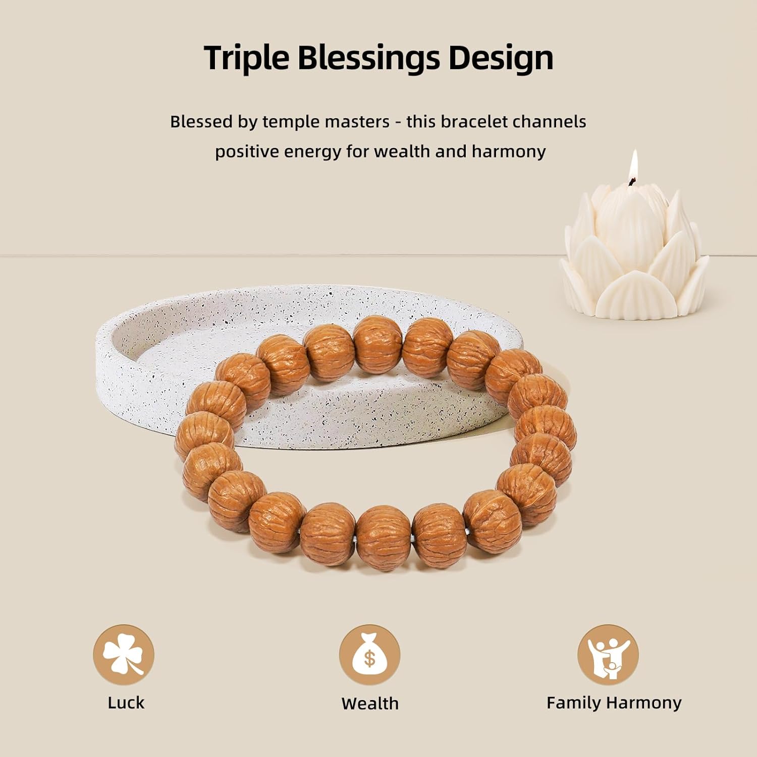 Monkey Head Bodhi Seed Bracelet, Energy Healing