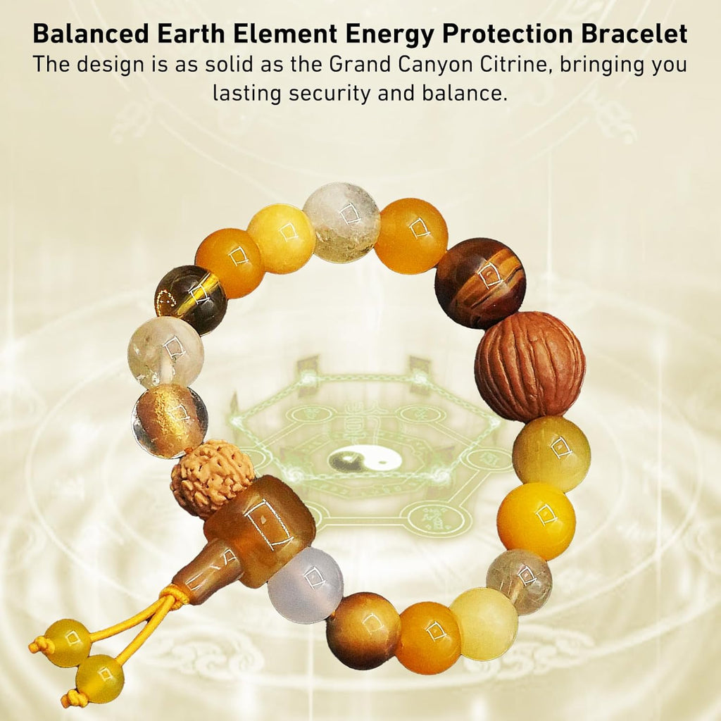 Five Elements Balance Feng Shui Bracelet – Energy Cycle Jewelry for Men Women – Original Crystal Design for Good Luck, Abundance, Protection & Harmony