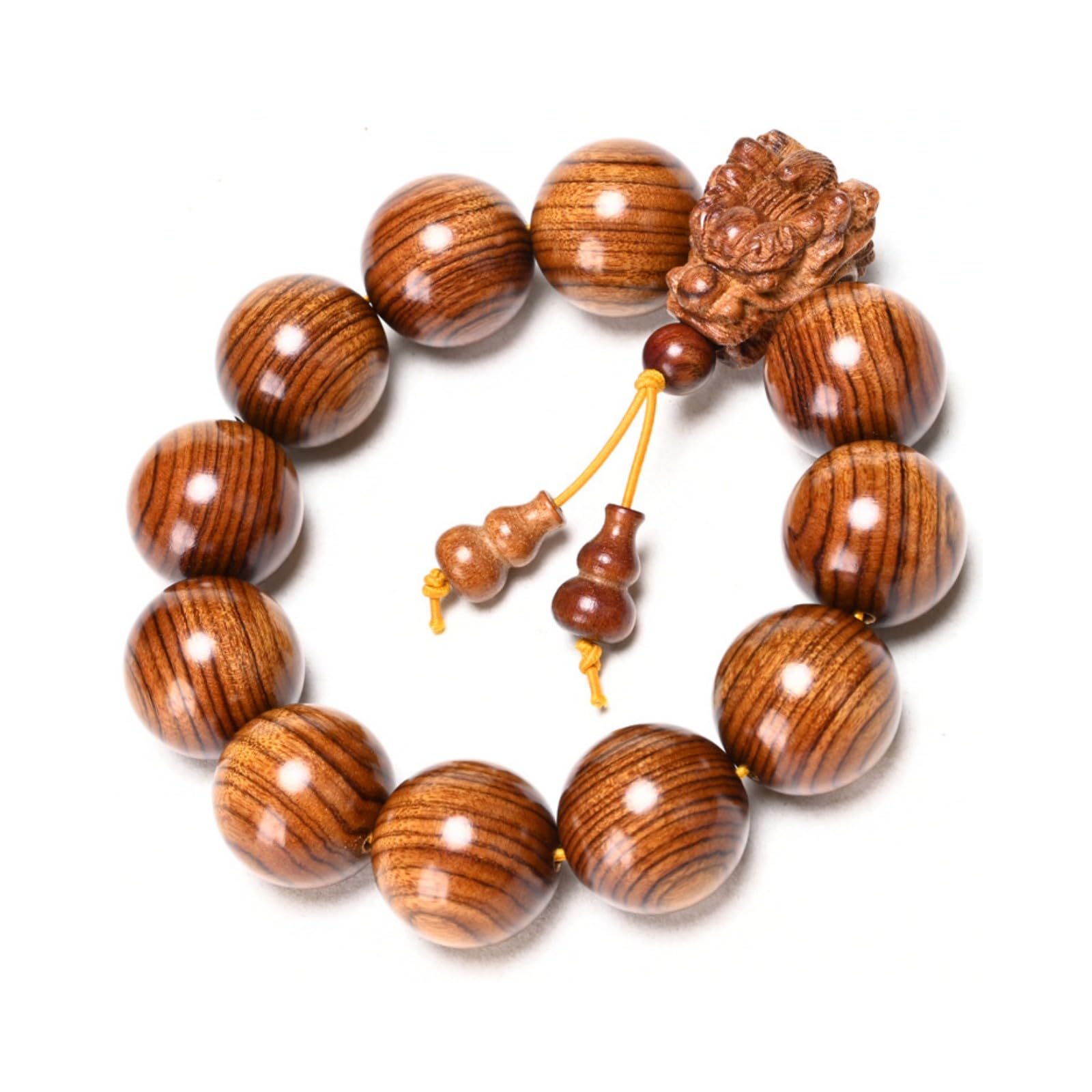 Natural Wooden Bracelet  Bead diameter: 0.8 inches, 12 beads, energy healing