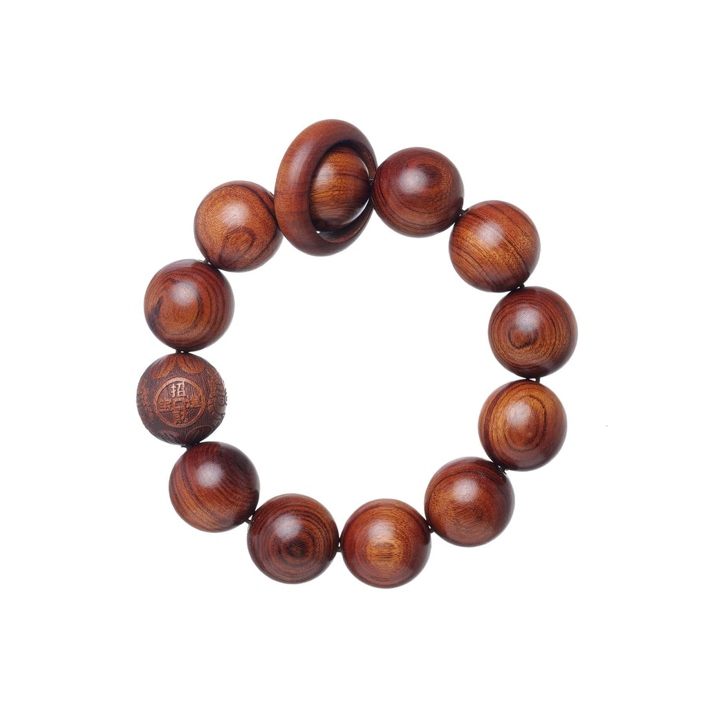 Natural Wooden Bracelet  Bead diameter: 0.8 inches, 12 beads, energy healing