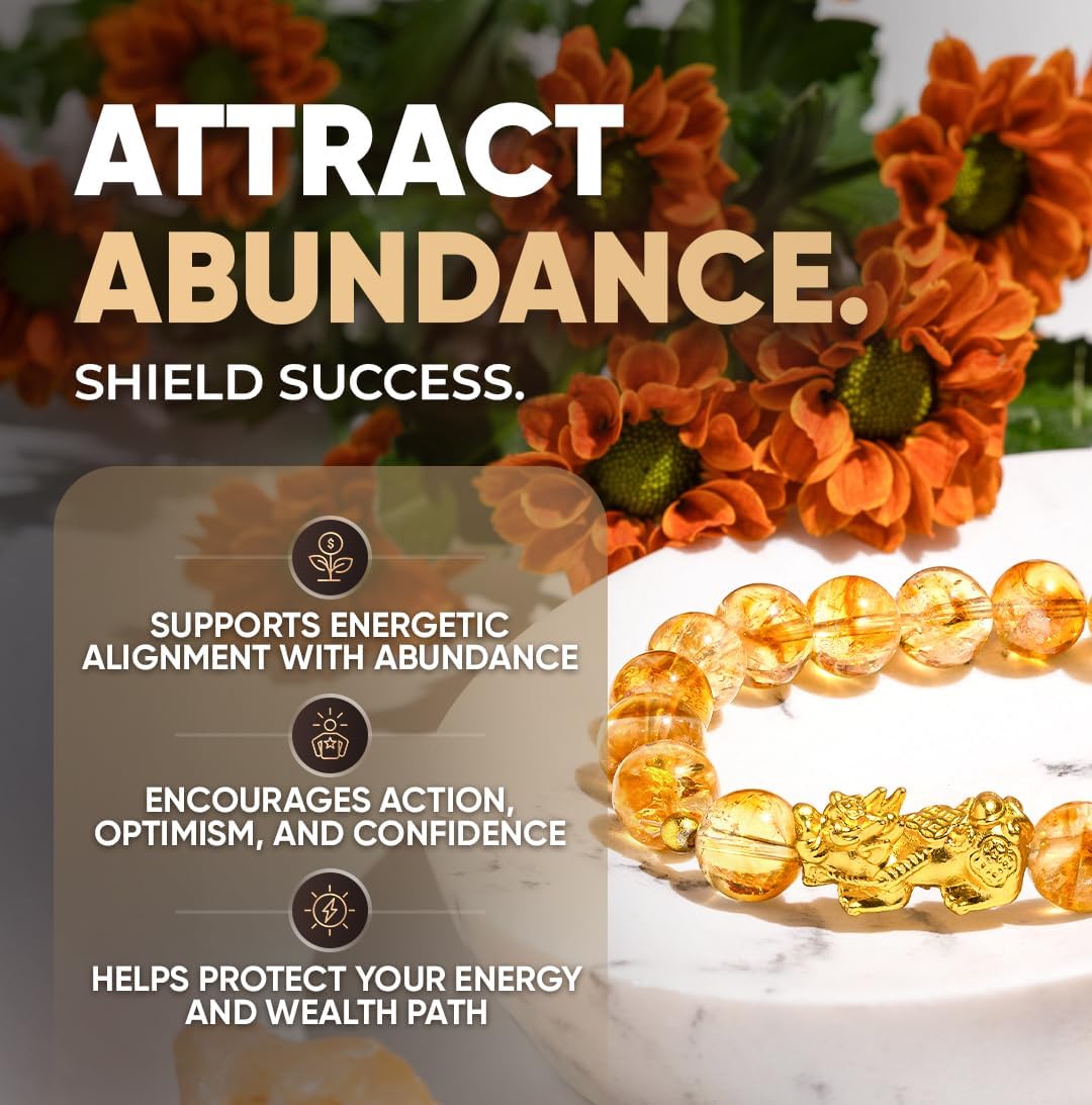 Manifestation Bracelet for Women & Men, Prosperity Bracelet with Money Crystals & Natural Stone for Abundance, Goal Attraction, & Positive Intentions