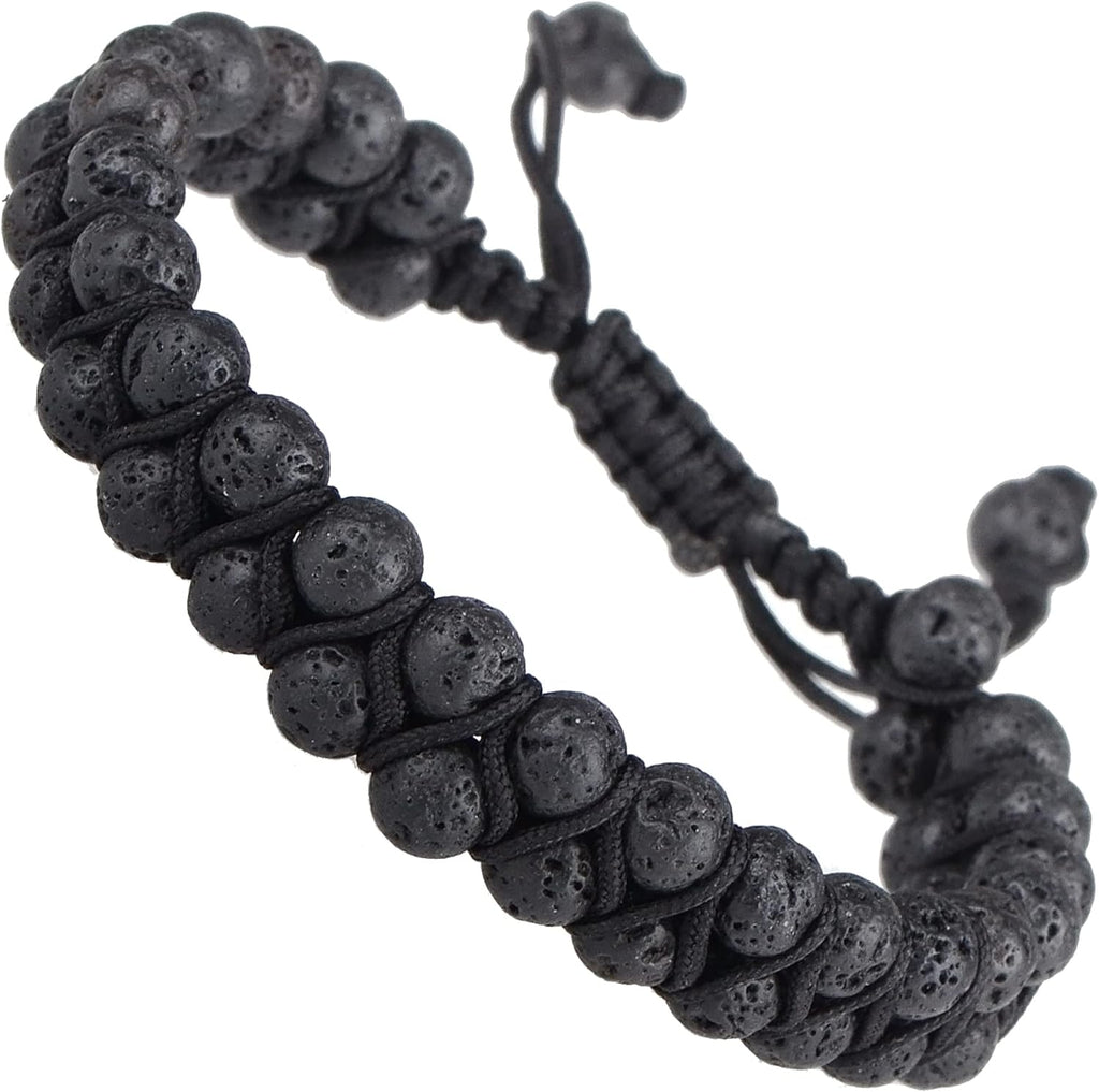 MASSIVE BEADS Double Layer Natural Chakra Healing Power Crystals Macrame Bracelet Yoga Stone Beads Gemstone Meditation Relax Anxiety Bangle for Unisex Women Men