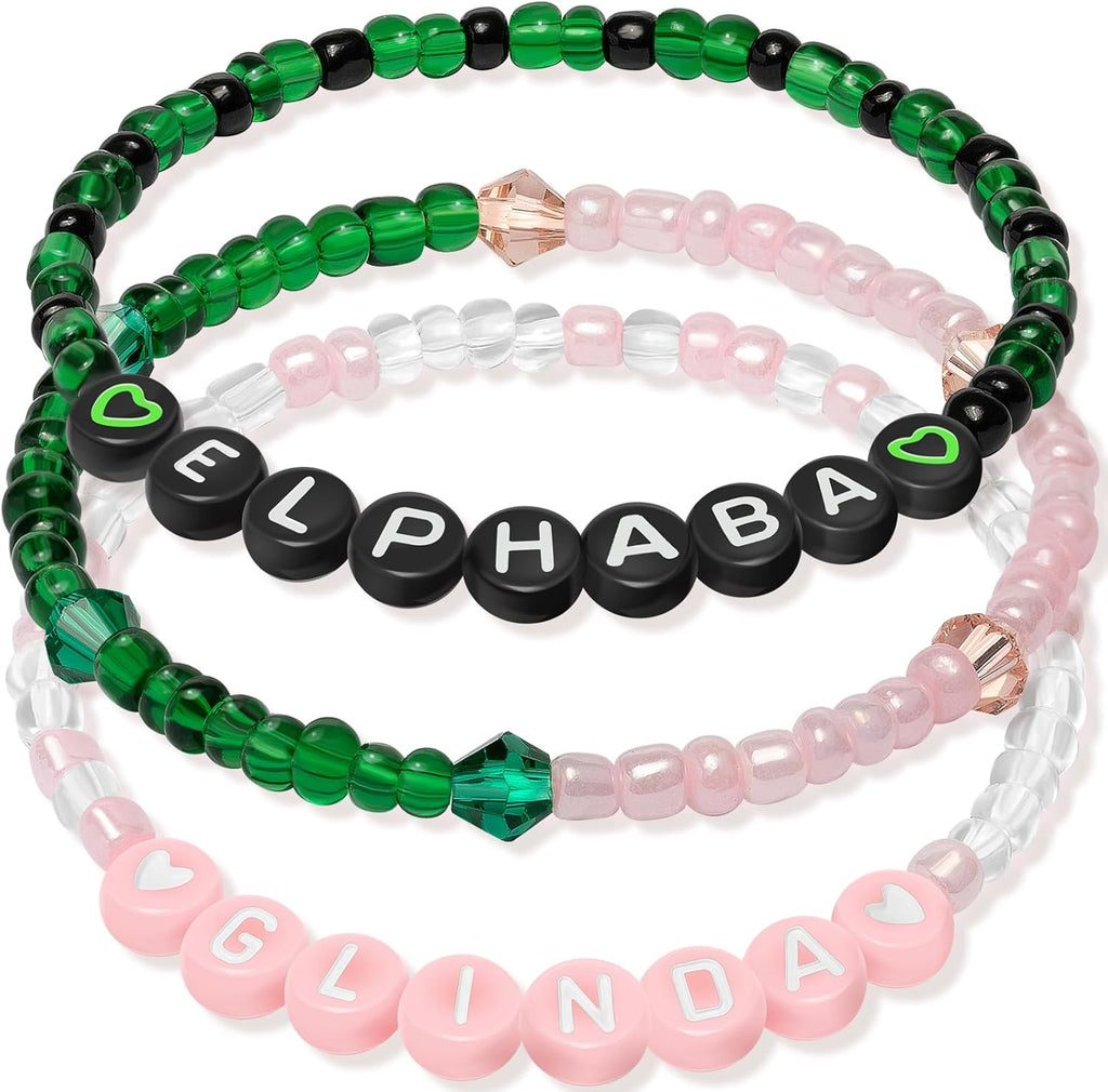 Friendship Bracelet Gifts for Women: Galinda Rhinestone Crown Witch Hat Friendship Matching Bracelets Christmas Day Mothers Day Gifts for Womens Fans Party Dress Decor