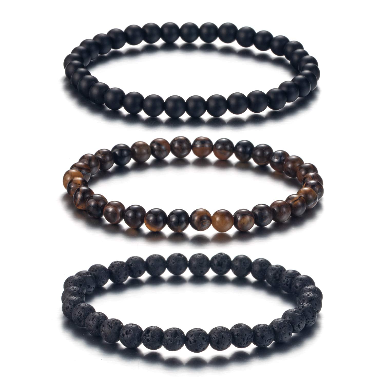 6mm Volcanic Rock Aromatherapy Anti-Anxiety Essential Oil Diffuser Bead Bracelet