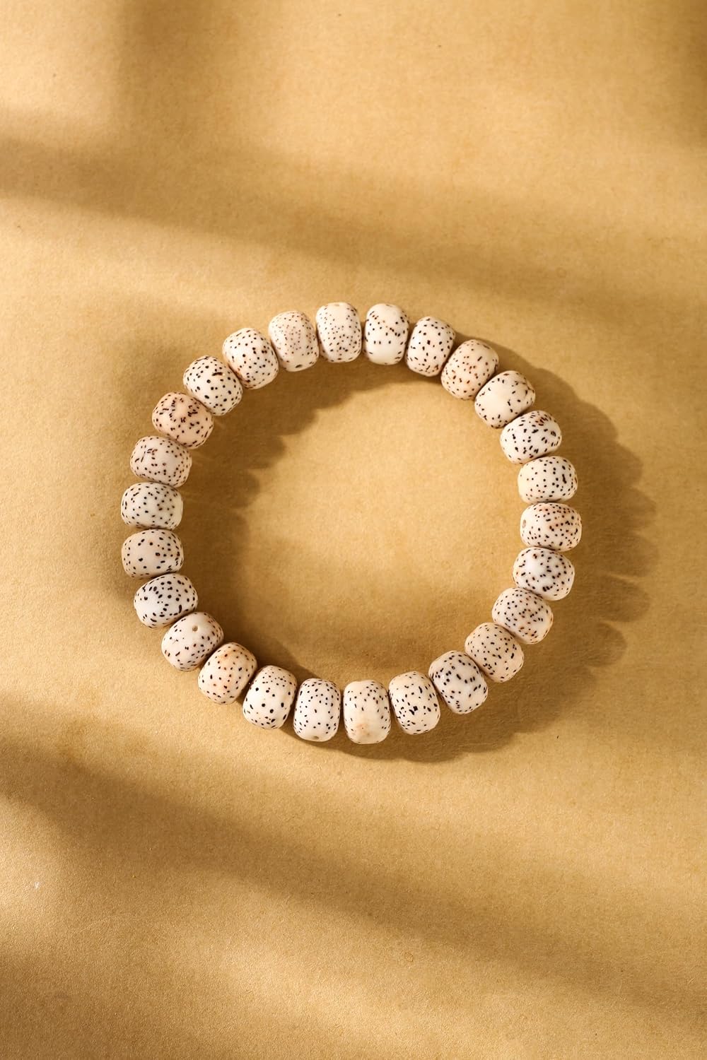 Bodhi Bead Bracelet, Healing Bracelet, Handcrafted with 26 8mm Star Moon Bodhi Beads, 7.87-inch elastic healing bracelet, perfect for meditation and attracting good fortune