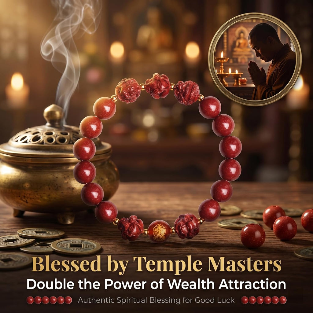 Feng Shui cinnabar bracelet: attracts wealth and good fortune, protects against misfortune, and serves as an auspicious zodiac bracelet—a spiritual accessory that attracts wealth and love while accumulating positive energy.