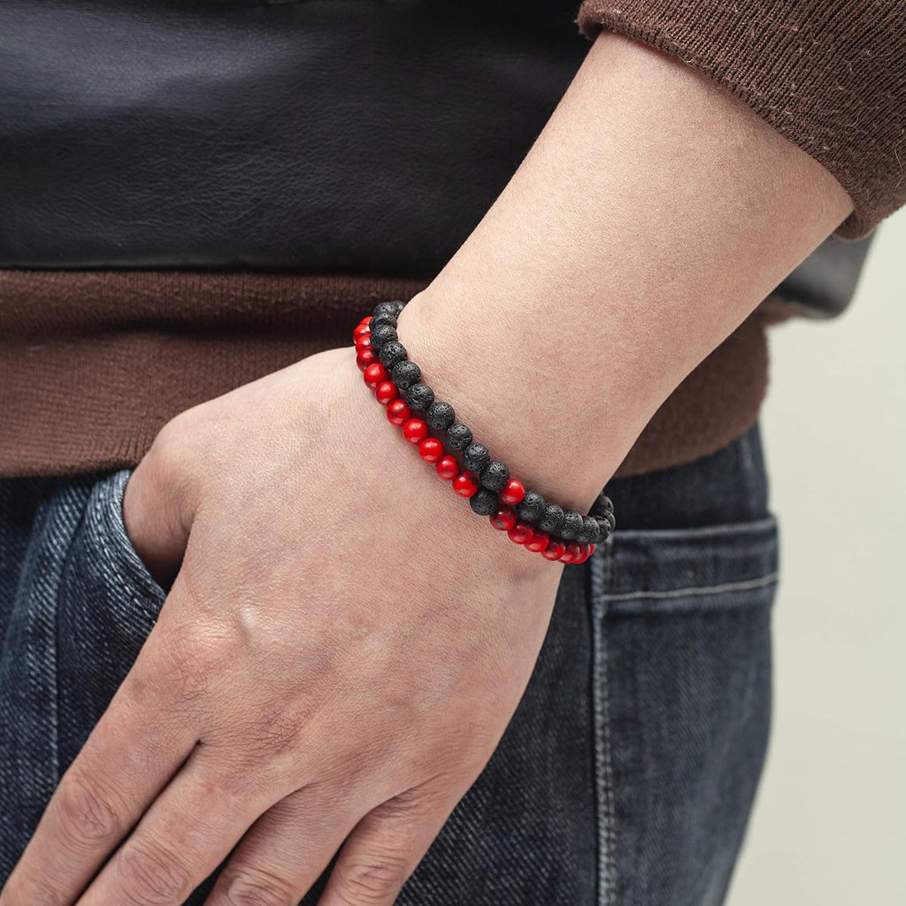 6mm Volcanic Rock Aromatherapy Anti-Anxiety Essential Oil Diffuser Bead Bracelet