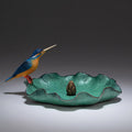 Copper Lotus And Bird Stick Incense Holder