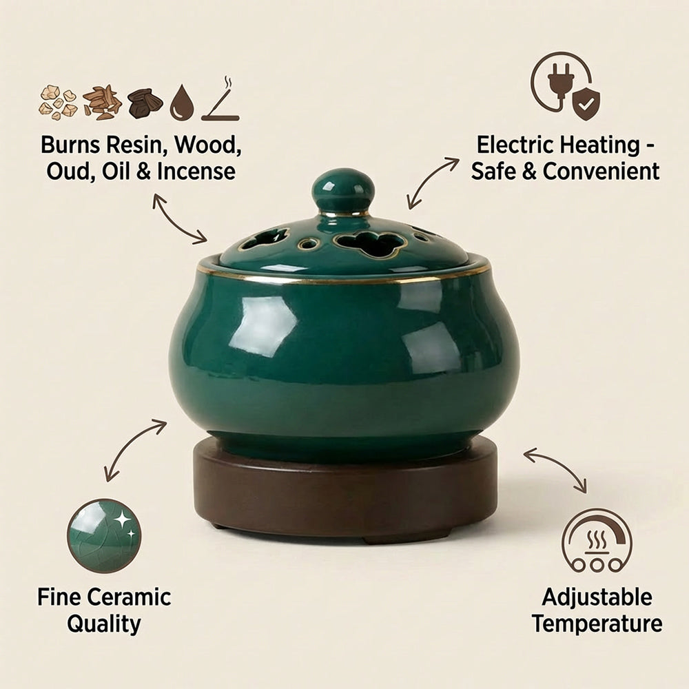 Ceramic Electric Oil Incense Powder Burner