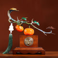 Persimmon Tree Figurine With Jade Gourd
