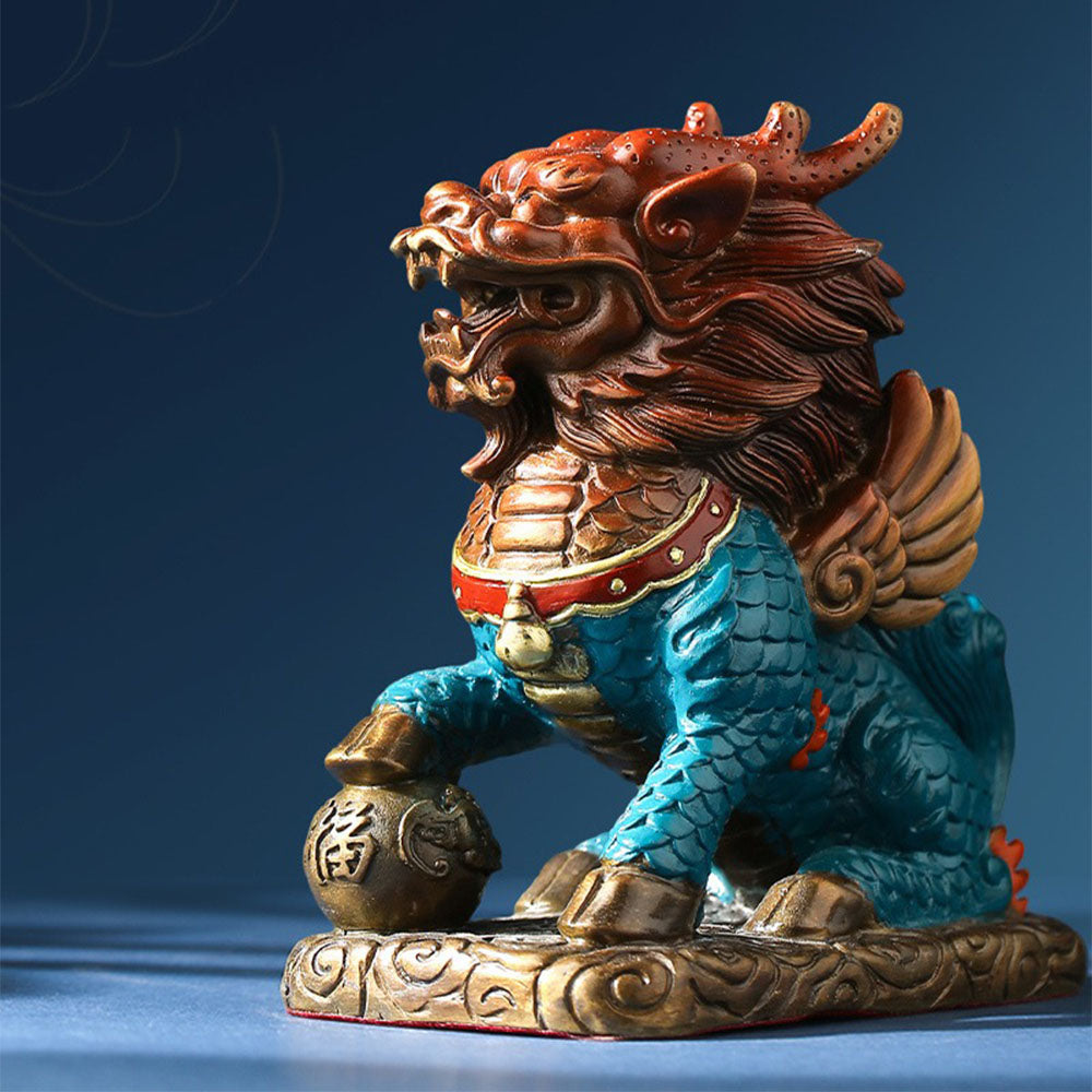 Brass Kirin Figurine Pair