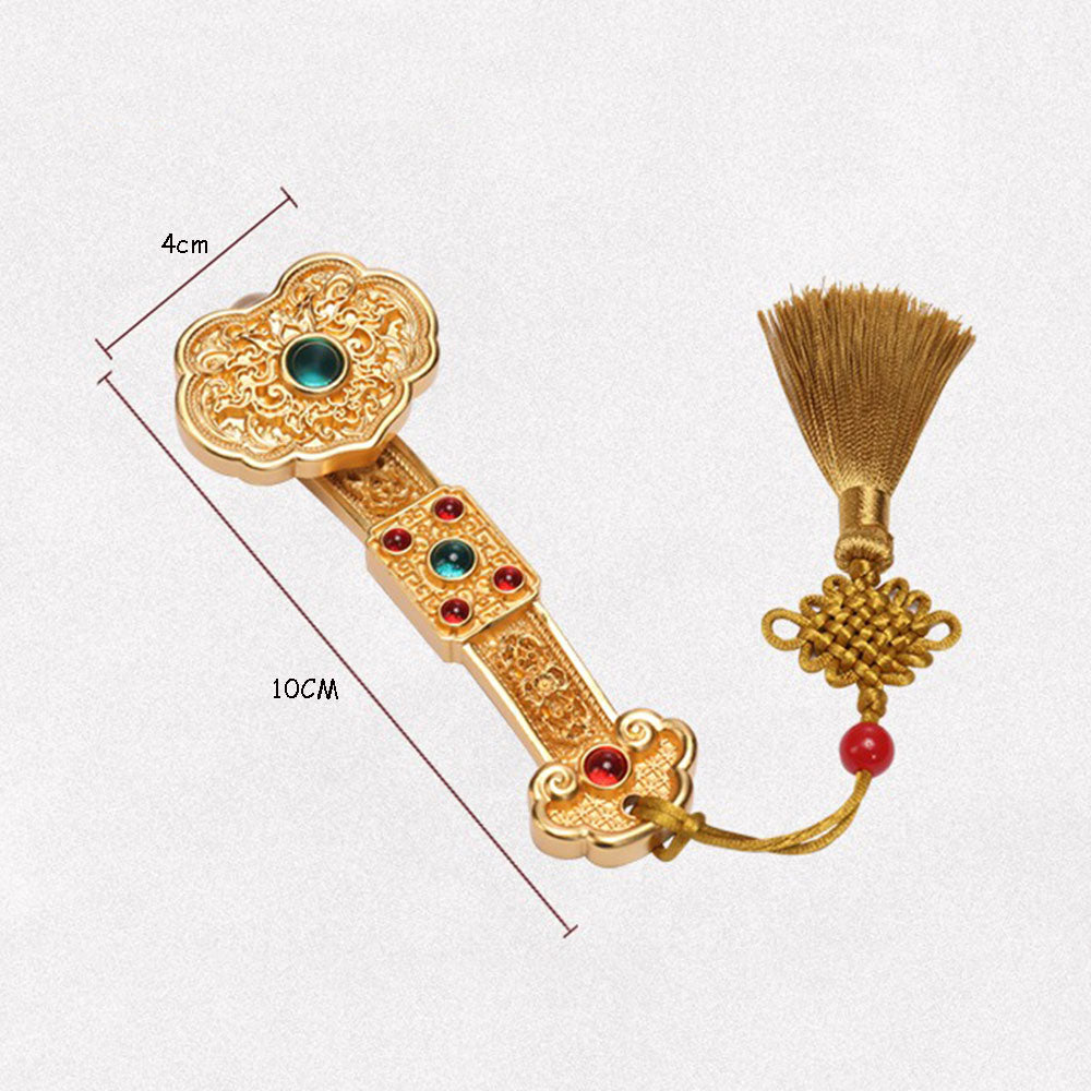 Gilded Brass Ru Yi Charm with Tassel