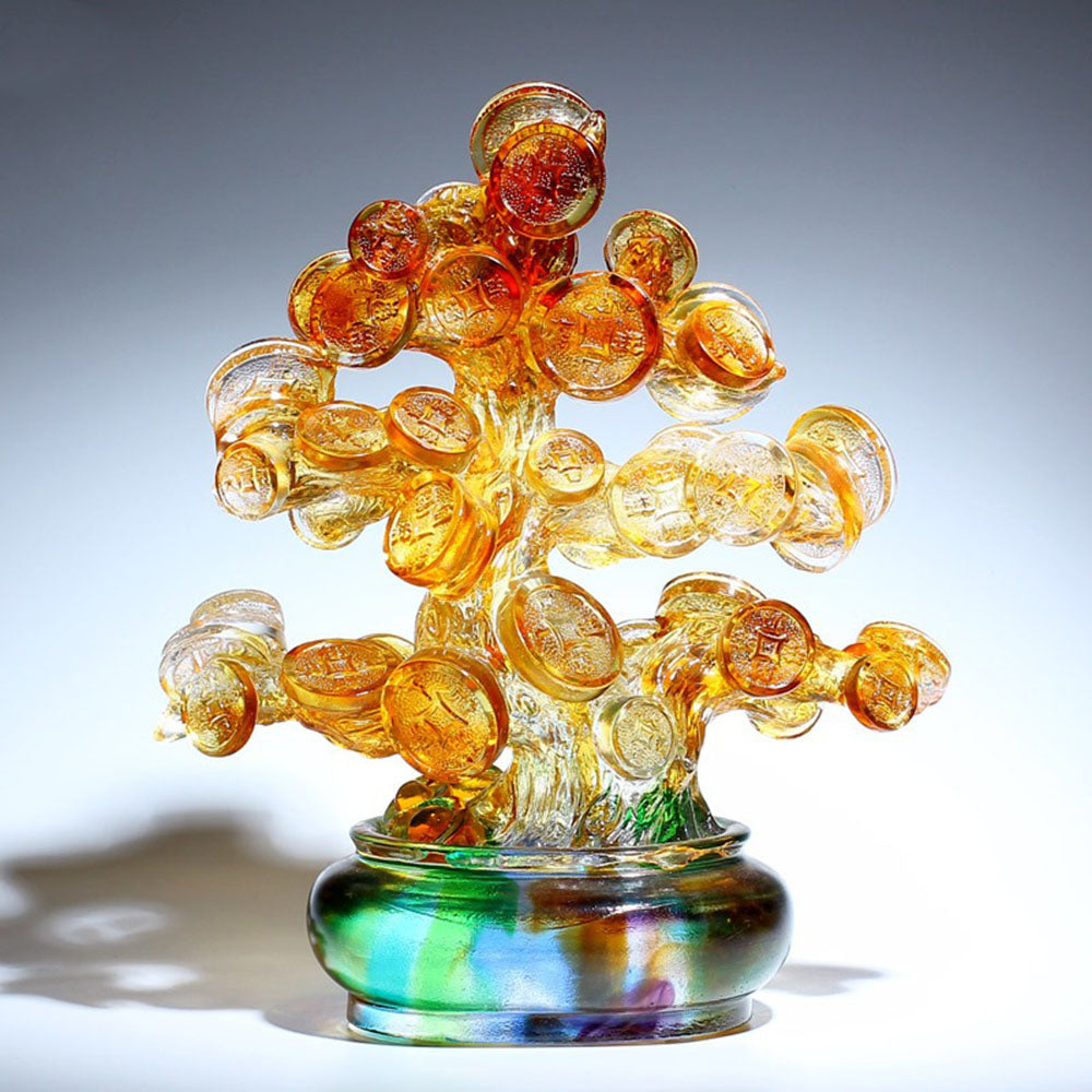 Colored Crystal Glass Fortune Tree