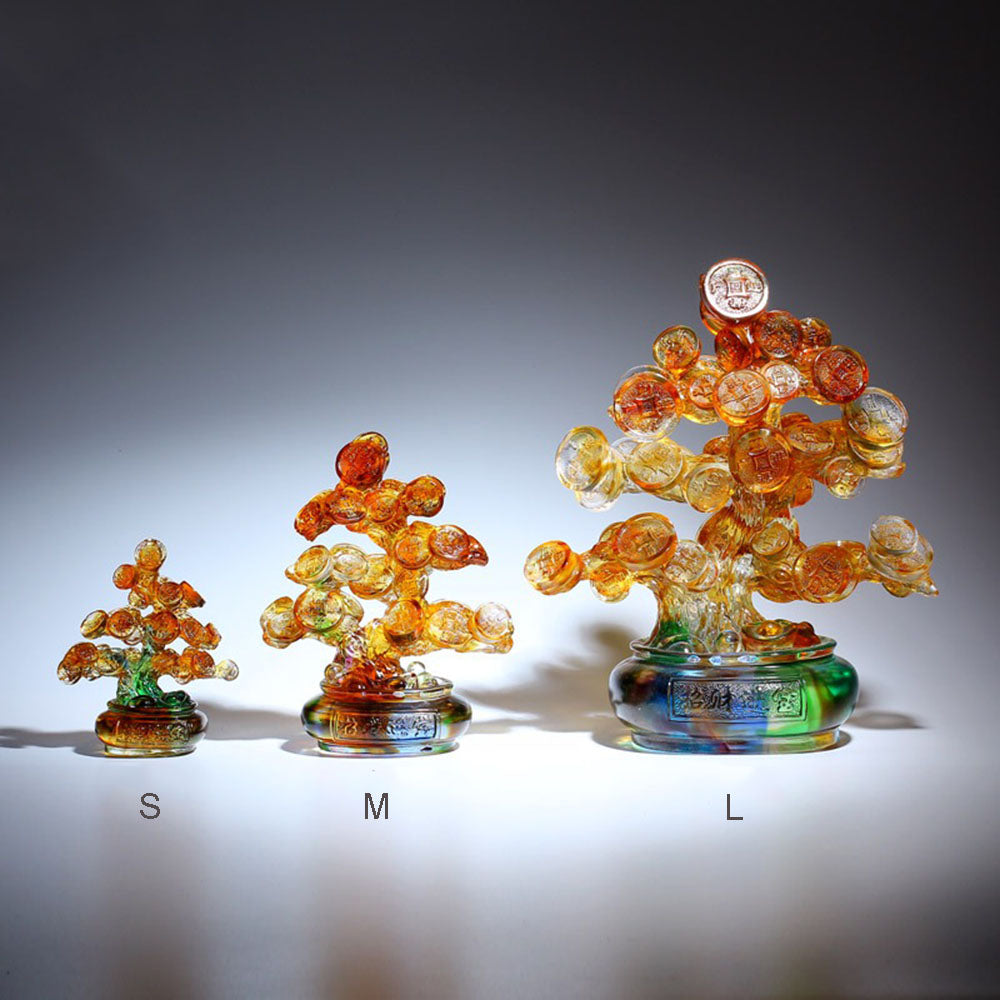 Colored Crystal Glass Fortune Tree