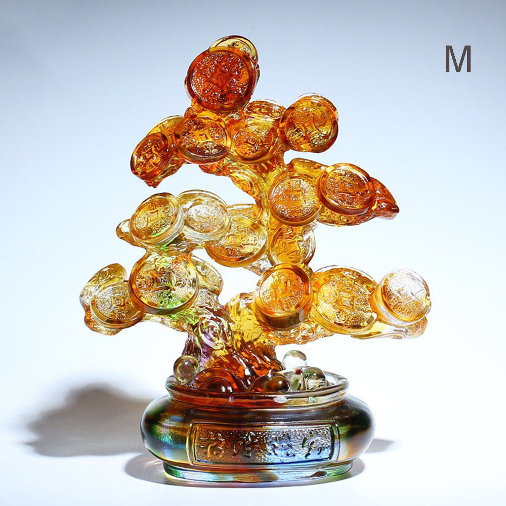 Colored Crystal Glass Fortune Tree