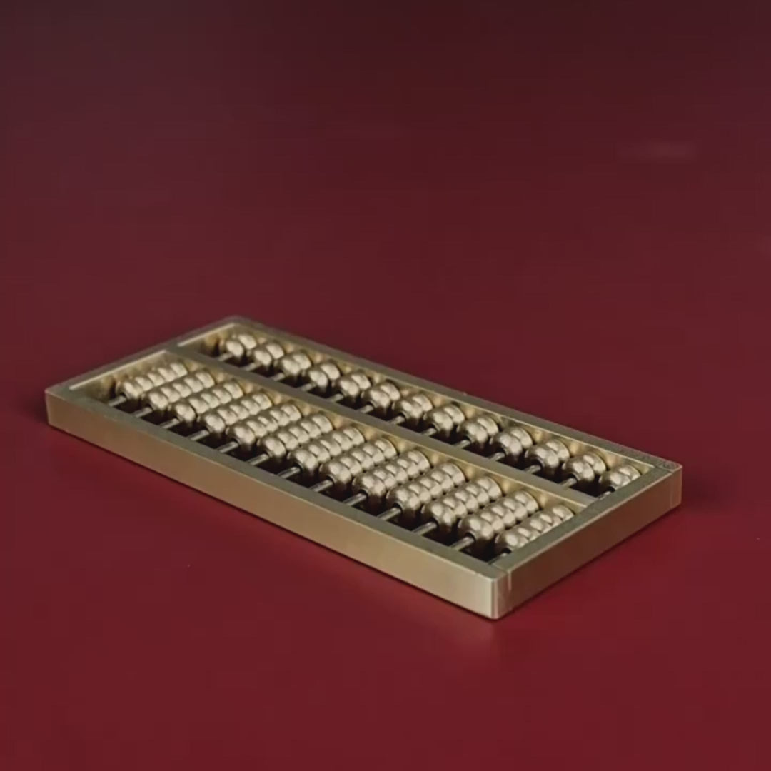 Brass Abacus Ornament with Solid Wood Base